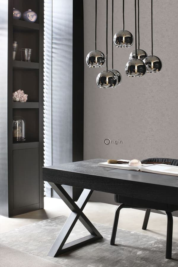Origin Wallcoverings tapet enfärgad mullvadsgrått och glänsande brons 53 cm x 10,05 m