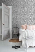 Miniatyrbild 3 av 7: ESTAhome tapet pennteckning av blommor svart och vitt 0,53 x 10,05 m