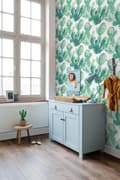 Miniatyrbild 3 av 8: ESTAhome tapet akvarellmålade blommande kaktusar smaragdgrönt - 138903 - 53 cm x 10,05 m