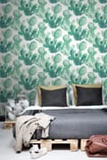 Miniatyrbild 4 av 8: ESTAhome tapet akvarellmålade blommande kaktusar smaragdgrönt - 138903 - 53 cm x 10,05 m