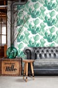 Miniatyrbild 5 av 8: ESTAhome tapet akvarellmålade blommande kaktusar smaragdgrönt - 138903 - 53 cm x 10,05 m