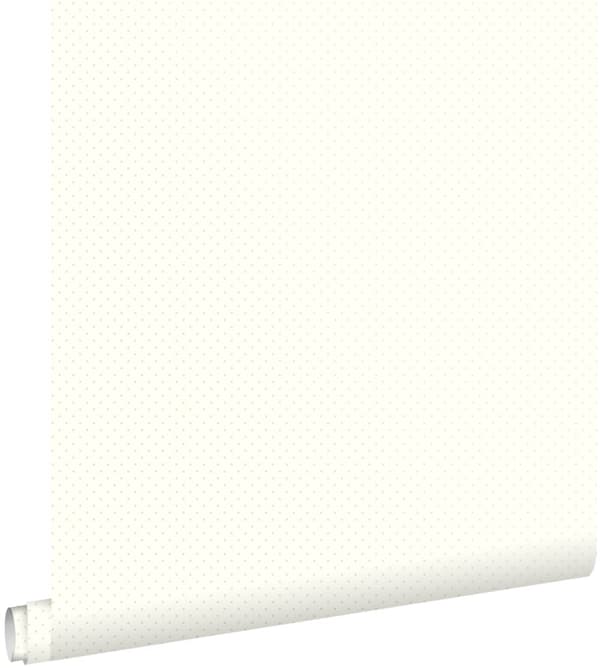 ESTAhome tapet små prickar benfärgat och silver 53 cm x 10,05 m