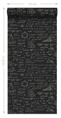 Miniatyrbild 8 av 8: ESTAhome tapet matematiska formler matt svart 53 cm x 10,05 m