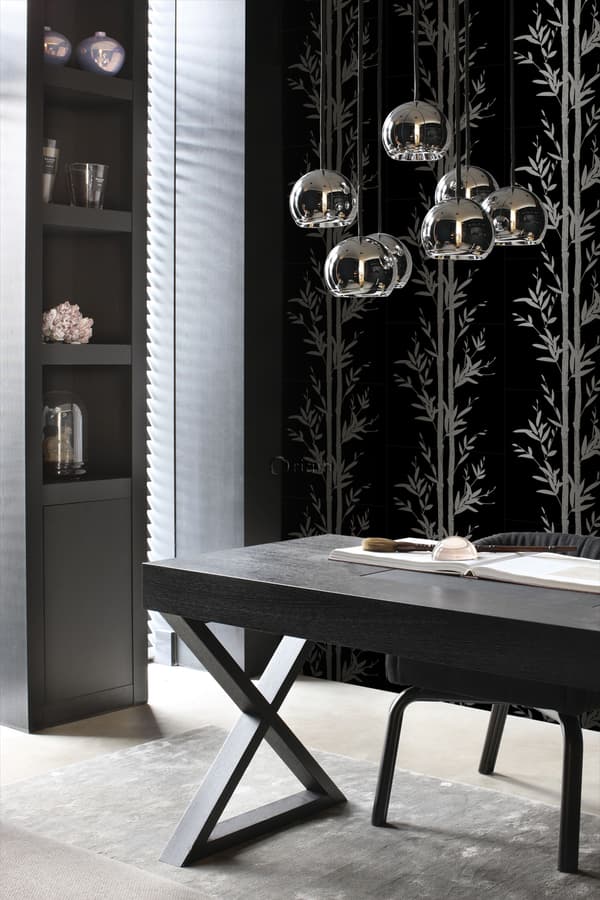 Origin Wallcoverings tapet bambu matt svart och grått 53 cm x 10,05 m