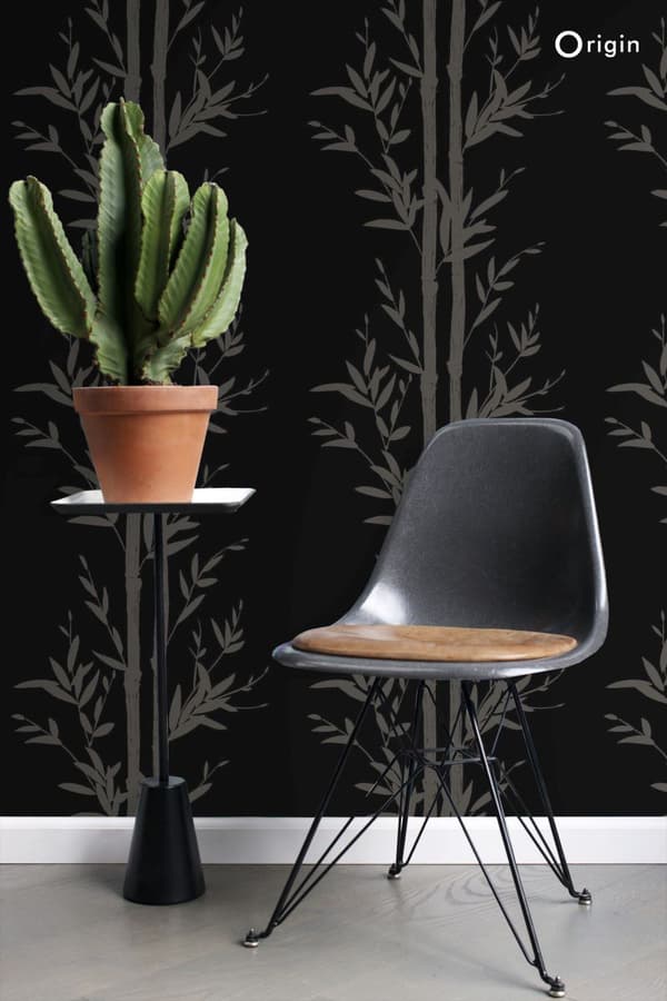 Origin Wallcoverings tapet bambu matt svart och grått 53 cm x 10,05 m
