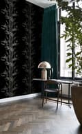 Miniatyrbild 2 av 8: Origin Wallcoverings tapet bambu matt svart och grått 53 cm x 10,05 m