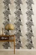 Miniatyrbillede 2 af 4: Origin Wallcoverings tapet blomster sort og beige 52 cm x 10,05 m
