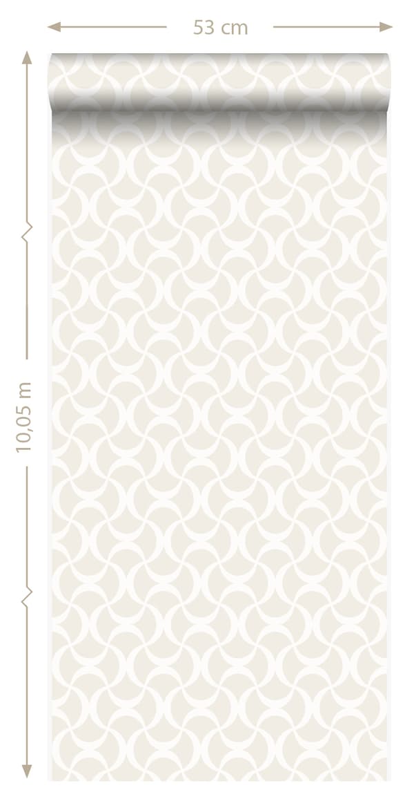 Origin Wallcoverings tapet grafik hvidt 53 cm x 10,05 m