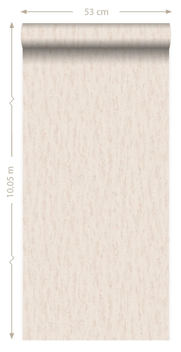 Origin Wallcoverings tapet travertin naturlig kalksten ljust persikofärgat 53 cm x 10,05 m