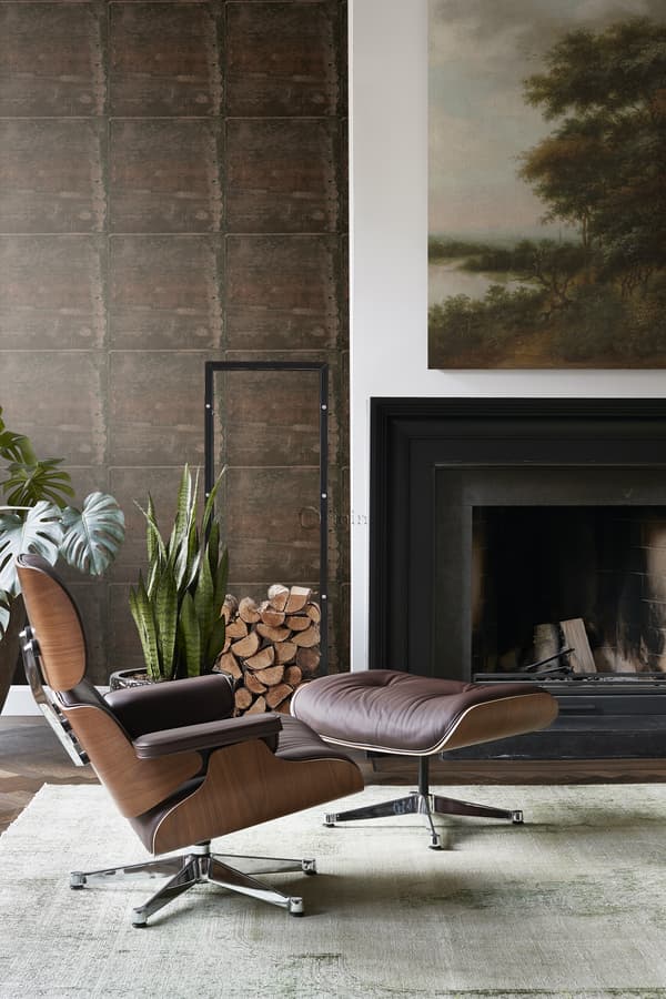 Origin Wallcoverings tapet stora slitna rostiga metallplåtar med nitar rostbrunt 53 cm x 10,05 m