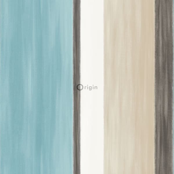 Origin Wallcoverings tapet striber turkis og beige 53 cm x 10,05 m