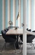 Miniatyrbillede 2 af 7: Origin Wallcoverings tapet striber turkis og beige 53 cm x 10,05 m