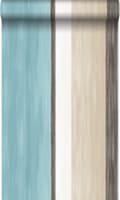 Miniatyrbillede 1 af 7: Origin Wallcoverings tapet striber turkis og beige 53 cm x 10,05 m