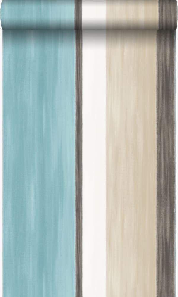 Origin Wallcoverings tapet striber turkis og beige 53 cm x 10,05 m