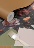 Miniatyrbillede 6 af 8: ESTAhome tapet blomster mørkegråt 0,53 x 10,05 m