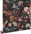 Miniatyrbillede 1 af 8: ESTAhome tapet blomster mørkegråt 0,53 x 10,05 m