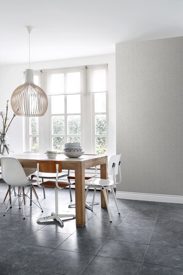 ESTAhome tapet geometriska mönster mullvadsgrått 53 cm x 10,05 m