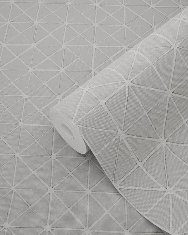 ESTAhome tapet geometriska mönster mullvadsgrått 53 cm x 10,05 m