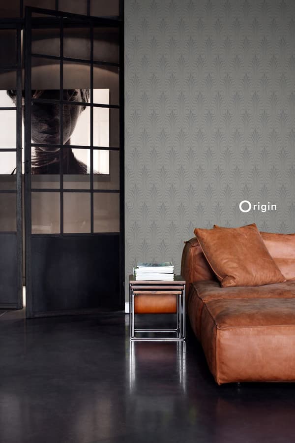 Origin Wallcoverings tapet grafisk form mullvadsgrått 53 cm x 10,05 m