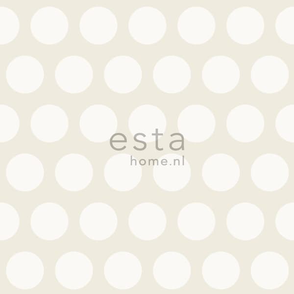 ESTAhome tapet prikker skinnende hvid 53 cm x 10,05 m