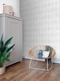 Miniatyrbild 3 av 8: Origin Wallcoverings tapet rombmotiv matt vitt och varm ljusgrått 53 cm x 10,05 m