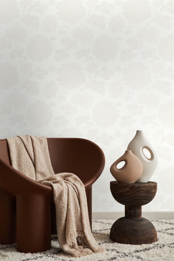 Origin Wallcoverings tapet blommor vitt 53 cm x 10,05 m