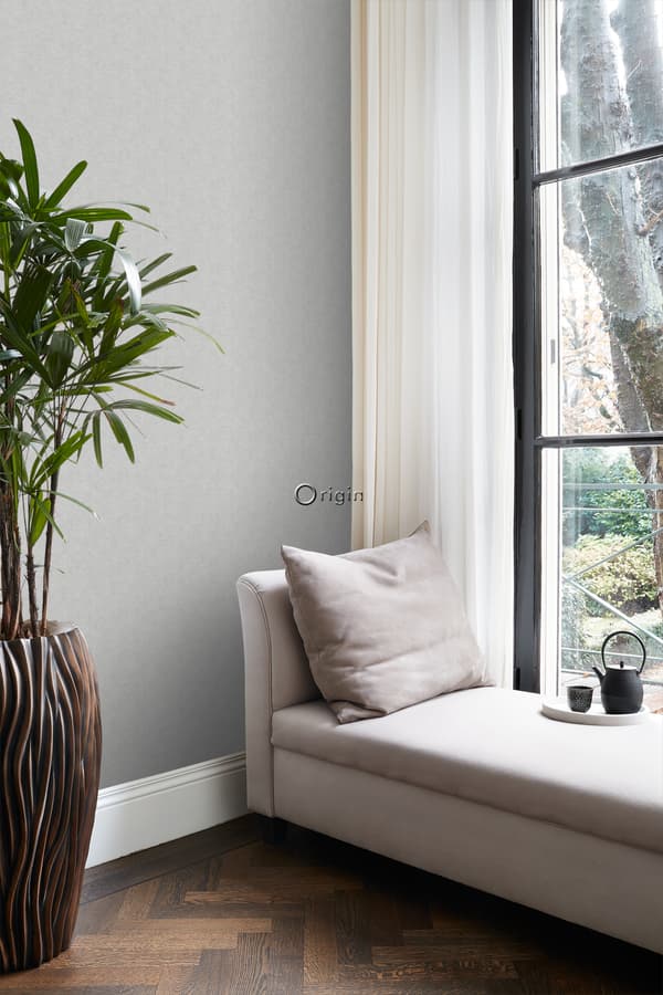Origin Wallcoverings tapet sildeben vævning lysegråt 0,53 x 10,05 m