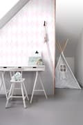 Miniatyrbild 3 av 8: Origin Wallcoverings tapet rombmotiv puderrosa och matt vitt - 337219 - 53 cm x 10,05 m