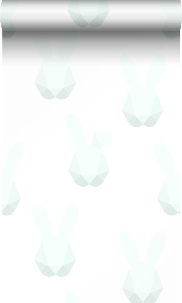 Origin Wallcoverings tapet origami-kaniner mathvidt og mintgrønt 53 cm x 10,05 m