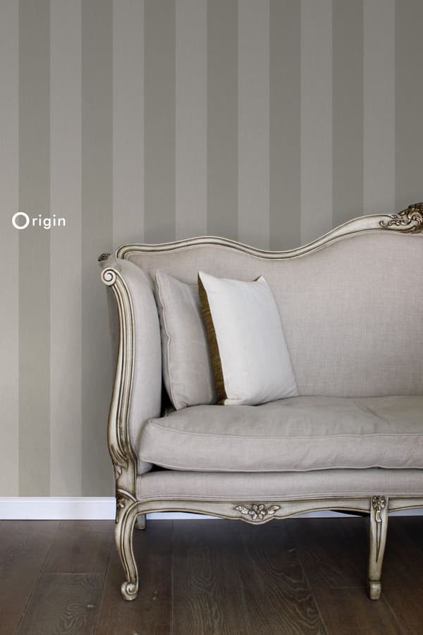 Origin Wallcoverings tapet ränder mullvadsgrått 53 cm x 10,05 m