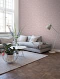 Miniatyrbild 5 av 8: ESTAhome tapet blomflock antikrosa och vitt 0,53 x 10,05 m