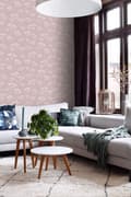 Miniatyrbild 8 av 8: ESTAhome tapet blomflock antikrosa och vitt 0,53 x 10,05 m