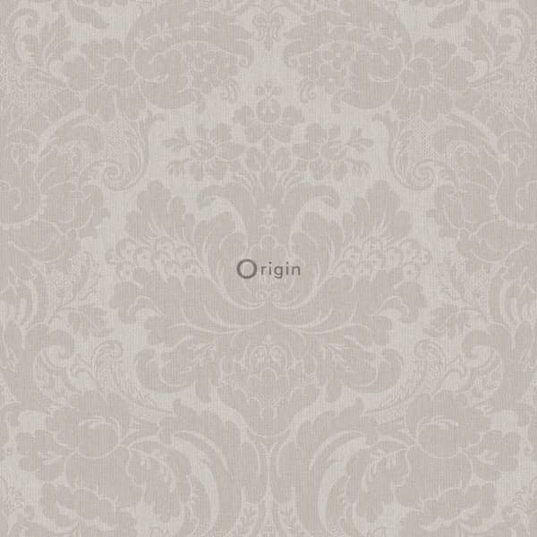 Origin Wallcoverings tapet ornament ljust mullvadsgrått 53 cm x 10,05 m