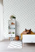 Miniatyrbild 5 av 8: ESTAhome tapet liten ökenkaktus gråaktigt turkos 53 cm x 10,05 m