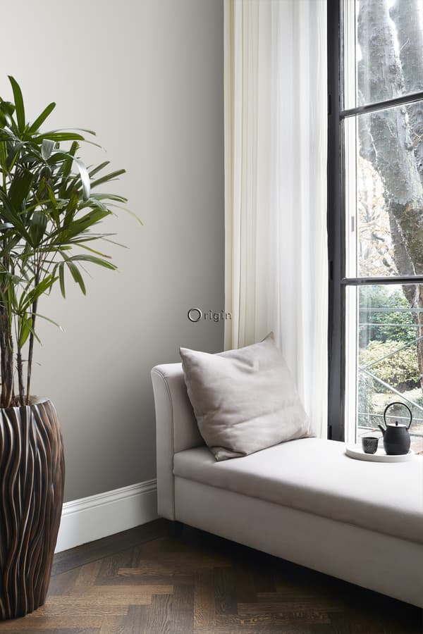 Origin Wallcoverings tapet ensfarvet lyst grålilla 53 cm x 10,05 m