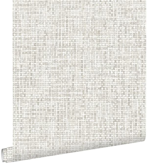 ESTAhome tapet vävt linne-effekt varm ljusgrått 53 cm x 10,05 m