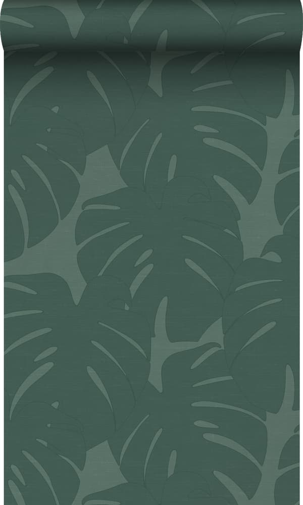 Origin Wallcoverings tapet blad med vävd struktur havsgrönt 0,53 x 10,05 m