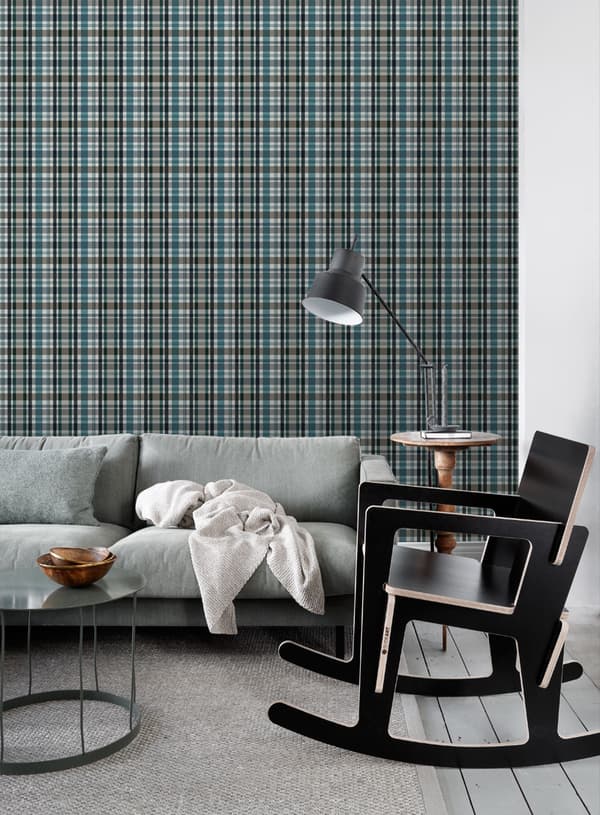 ESTAhome tapet rombemotiv mørkegrønt og sort 53 cm x 10,05 m