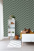 Miniatyrbild 6 av 8: ESTAhome tapet giraffer mörkgrönt 0,53 x 10,05 m