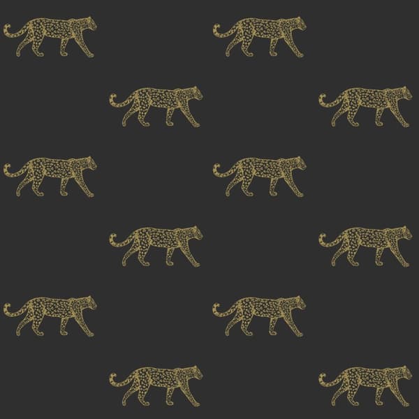 Origin Wallcoverings tapet pantrar svart och guld 0,53 x 10,05 m
