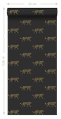 Miniatyrbild 8 av 8: Origin Wallcoverings tapet pantrar svart och guld 0,53 x 10,05 m
