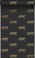 Miniatyrbild 1 av 8: Origin Wallcoverings tapet pantrar svart och guld 0,53 x 10,05 m