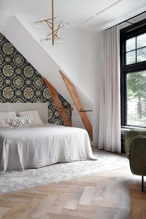 Origin Wallcoverings tapet suzani-blomster sort - 347426 - 53 cm x 10,05 m
