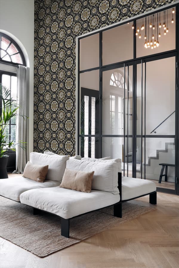 Origin Wallcoverings tapet suzani-blomster sort - 347426 - 53 cm x 10,05 m