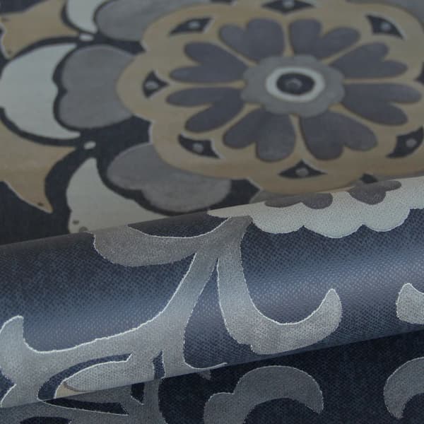 Origin Wallcoverings tapet suzani-blomster sort - 347426 - 53 cm x 10,05 m