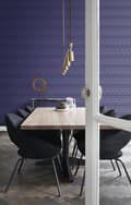 Miniatyrbillede 2 af 5: Origin Wallcoverings tapet ornament lilla 53 cm x 10,05 m