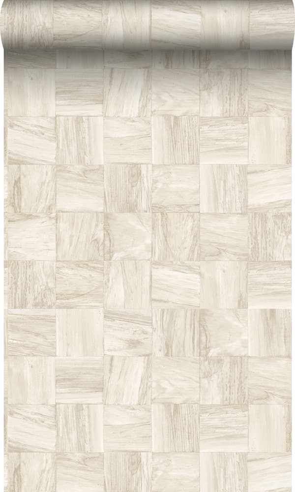 Origin Wallcoverings tapet fyrkantig bitar av träskräp beige 53 cm x 10,05 m