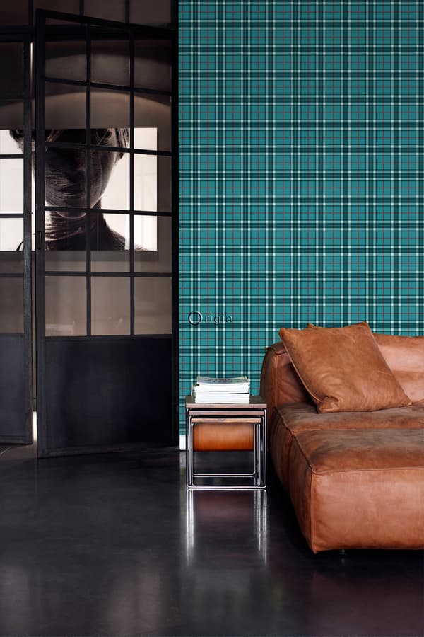 Origin Wallcoverings tapet rombemotiv turkis 53 cm x 10,05 m