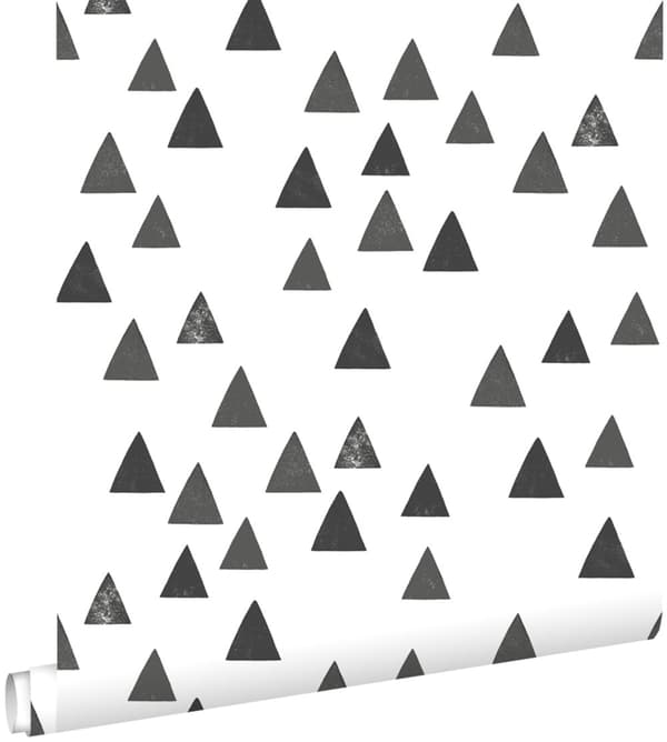 ESTAhome tapet grafiska trianglar svart och vitt 0,53 x 10,05 m