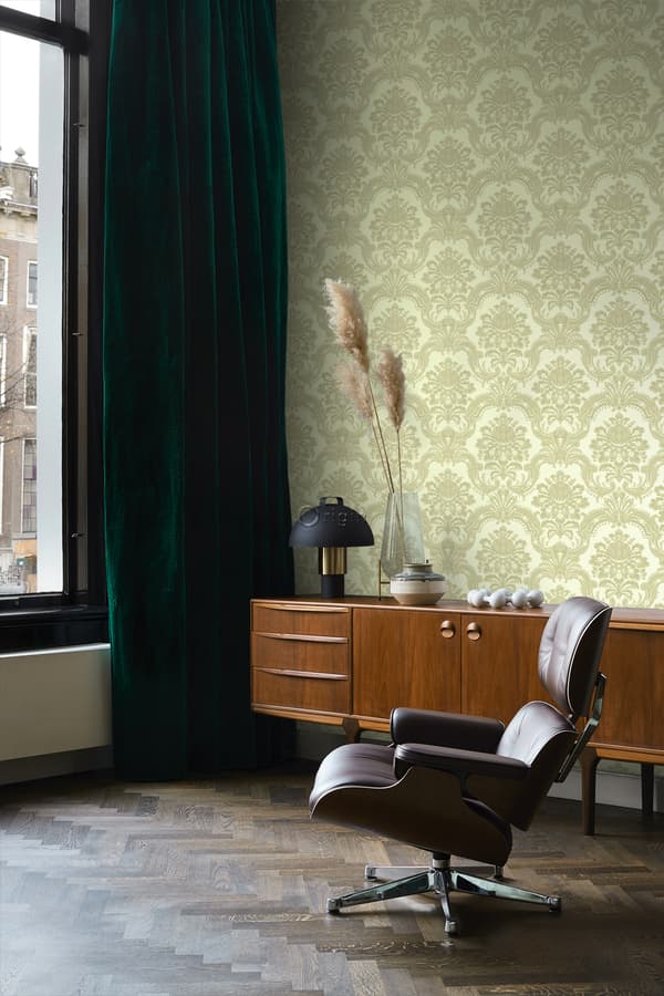 Origin Wallcoverings tapet ornament ljusgrönt 53 cm x 10,05 m